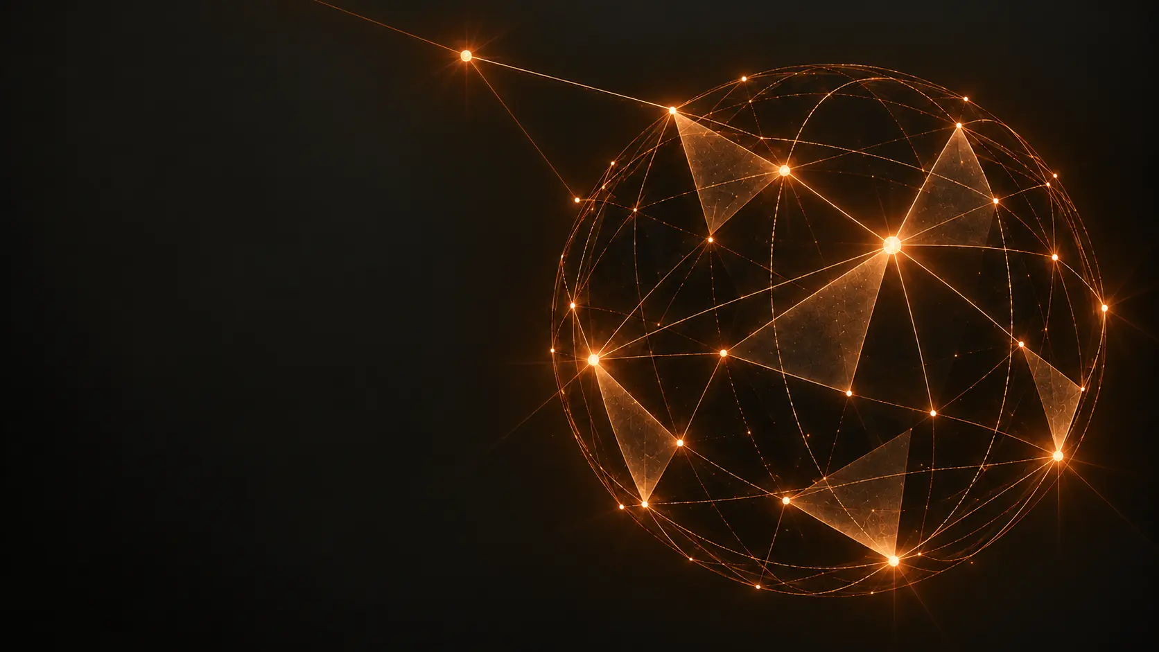 An abstract illuminated global network
